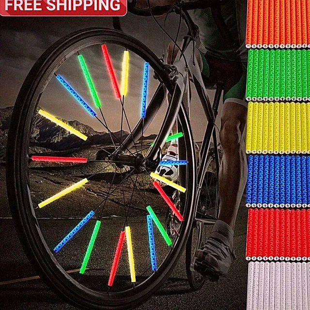 12pcs Reflective Bike Wheel Rim Stickers Safety Bicycle Cycling Reflector Tapes