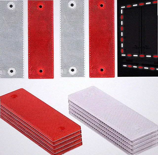 16Pack Red/White Safety Reflectors Self Adhesive Trailer Reflectors，Car Reflecto