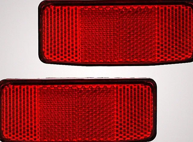 2-Pack Rectangular Red Bike Reflectors, Rear Frame Mount Cycling Warning Acce...