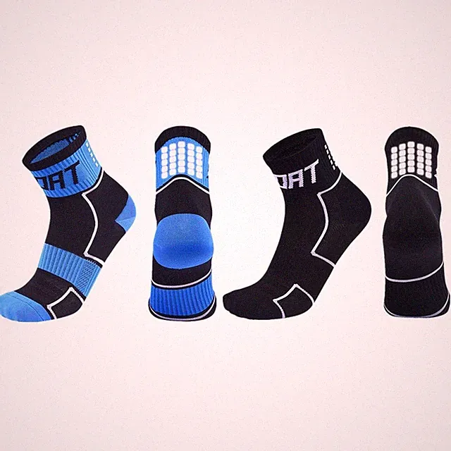 2 Pairs Reflective Cycling Socks Bicycle Riding Bike Sports Socks XC Black Blue