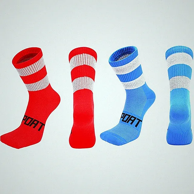2 Pairs Reflective Cycling Socks Bicycle Riding Bike Sports Socks XC Blue Red