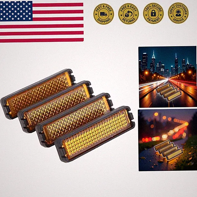 4 Pieces/Set Yellow Bike Pedal Reflector Safety Night Cycling Reflective Bike...