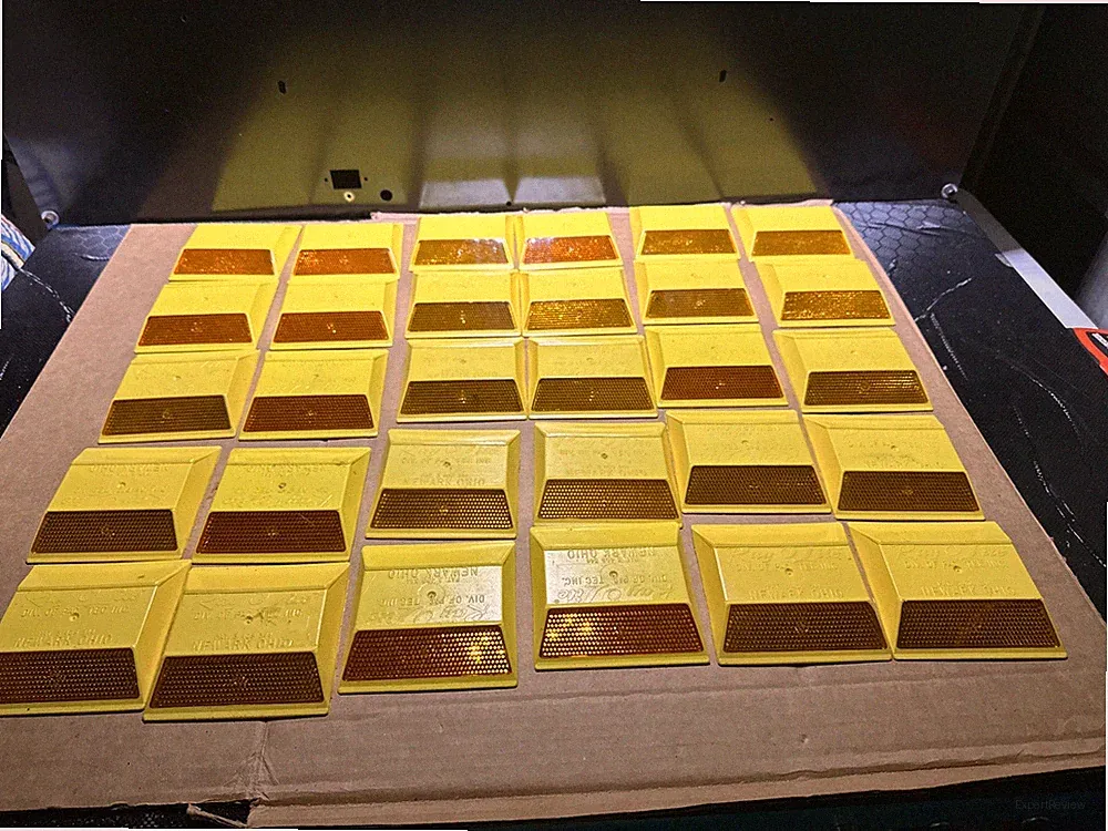 40 Pcs Road Reflectors, Reflective Street Pavement Markers, 4”×4" Driveway...