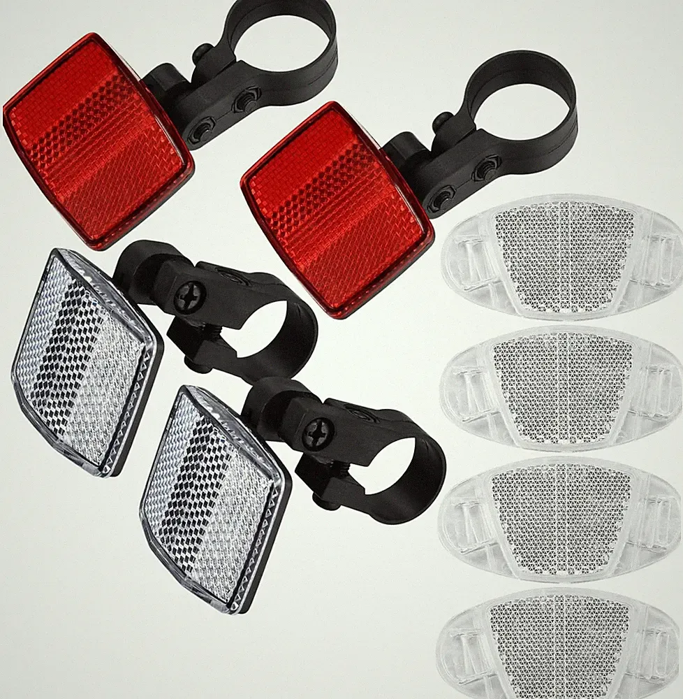 8 Pcs Bike Front and Rear Reflectors Kit Bicycle Wheel Spoke Reflectors Kit Bi