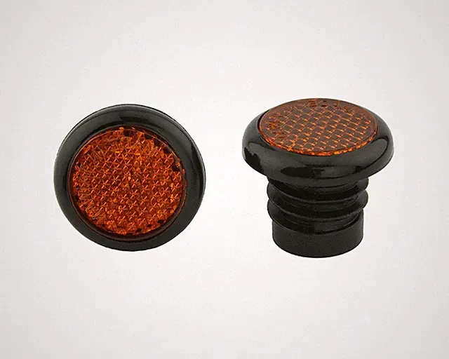 ABSOLUTE Black Honeycomb Bicycle Reflector Grip End Plugs – 7/8" Handlebar Caps.