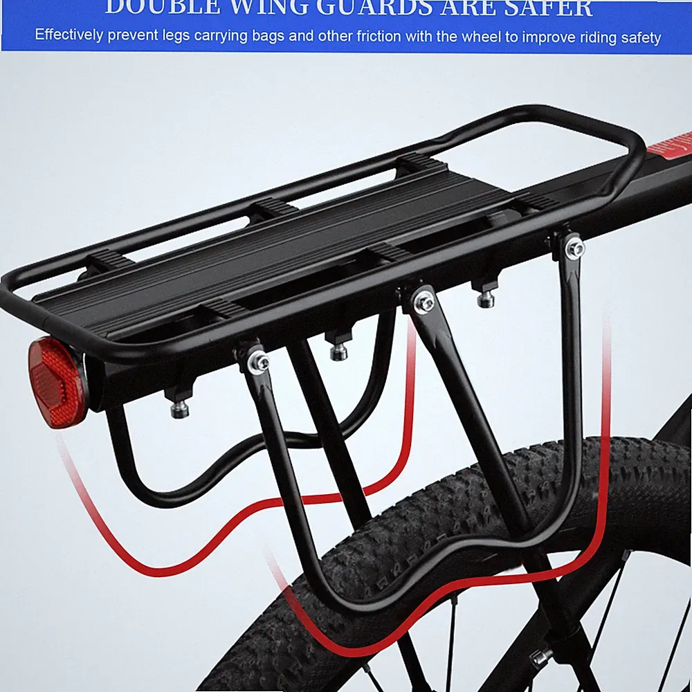 Bike Rear Cargo Rack – Alloy Pannier Luggage Carrier with Bicycle Fender Mount