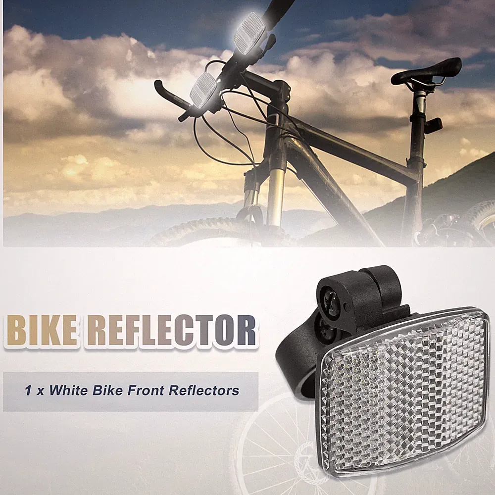 Bike Reflectors 2.13"x1.54" Bicycle Warning Reflector Bike Accessories White