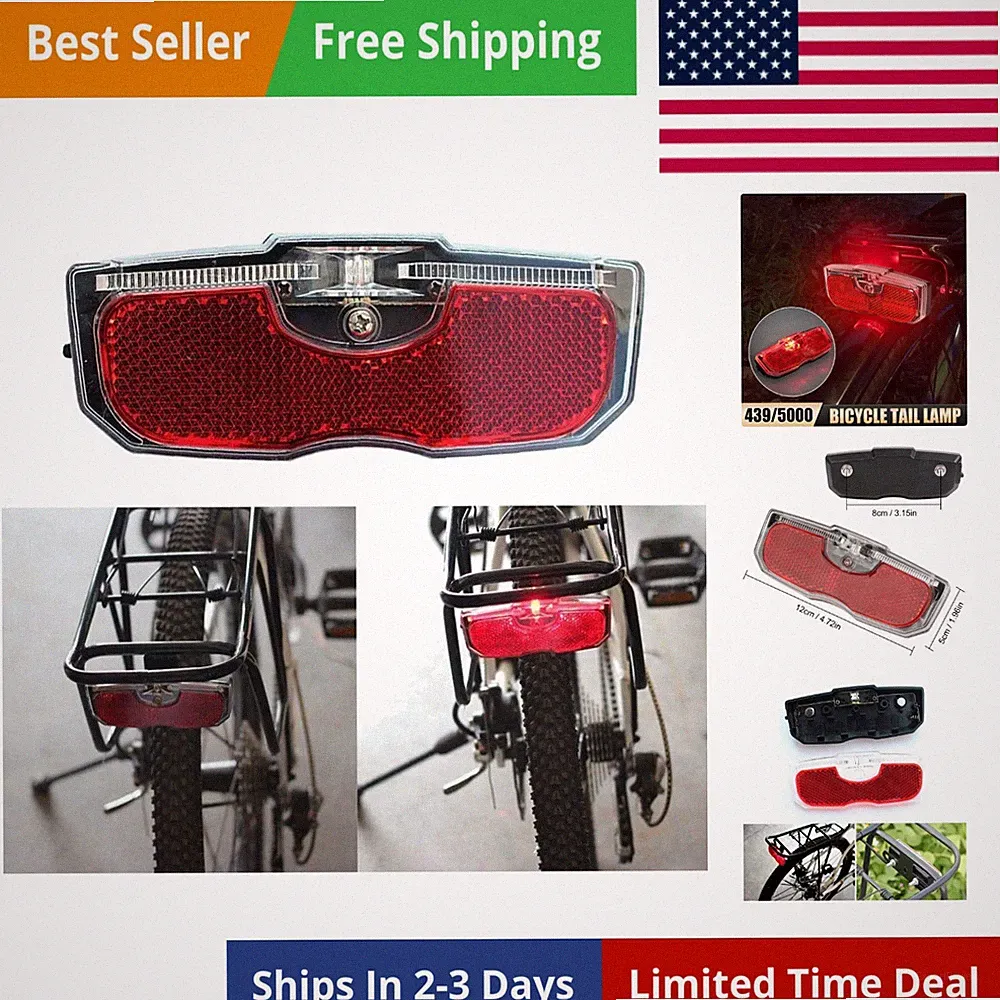 Bike Tail Light, Bicycle Rear Reflector Tail Light for Luggage Rack Aluminum All