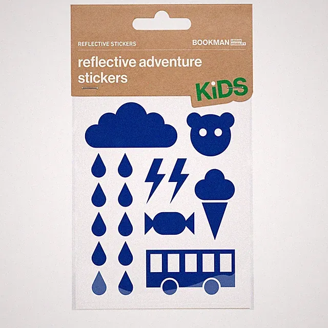 Bookman Adventure Blue Reflective Stickers for Bike & Helmet Safety