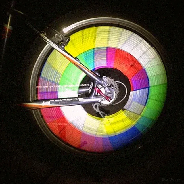 BRIGHT Bike REFLECTOR Lot SPOKE light SAFETY Rainbow CYCLE Tire Night Ride Race