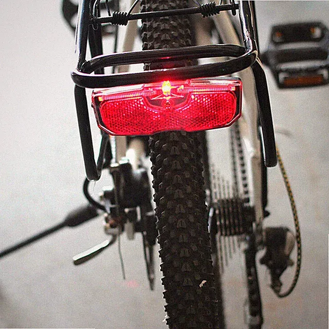 Cycling Bicycle Rear Reflector LED Tail Light Fit For Luggage Rack Acces Bike ++