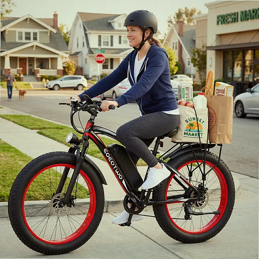 Electric Mountain Bike for Adult 1500W 34MPH 75Mile 26" Fat Tire Fast Bicycle