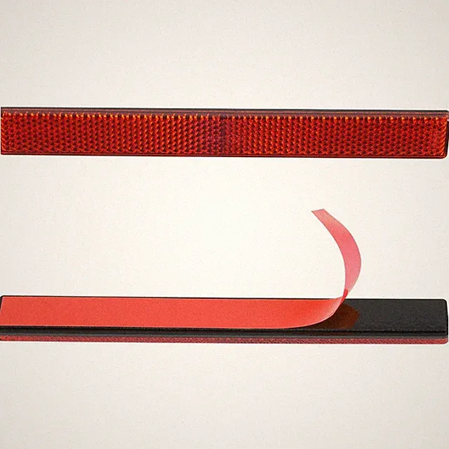 Evermotor 2 Pcs Red Reflectors Motorcycle Rectangular Stickers：Safety Reflector