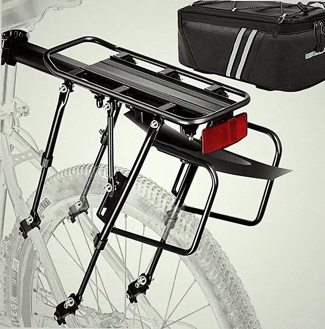Heavy-Duty Rear Bike Rack, 310 LB Capacity, Quick Release, Reflective Design