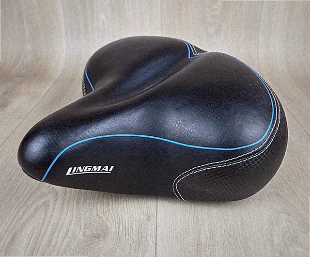 Lingmai Wide Bicycle Seat w/ Rear Red Reflector Extra Large & Comfortable Seat