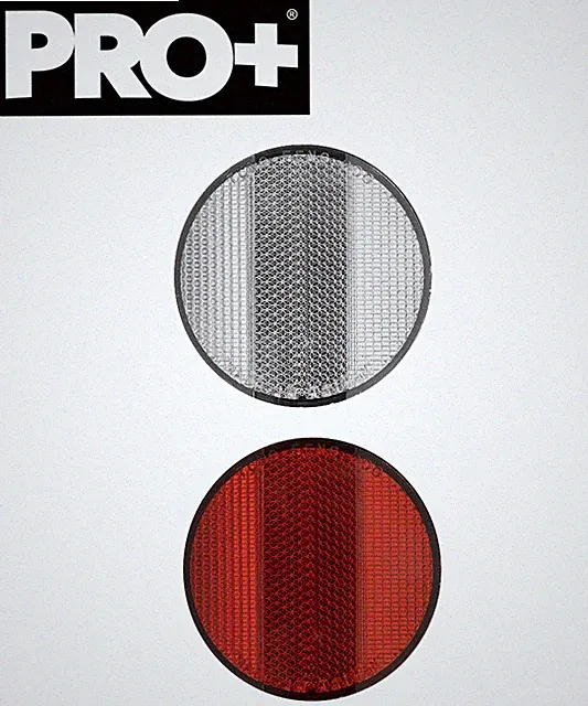 PRO+ Round Shaped Bike Clear Front Reflector & Rear Red Reflector Bicycle