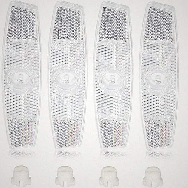 Psiriol 4Pcs Bike Wheel Reflectors, Spoke Medium, white