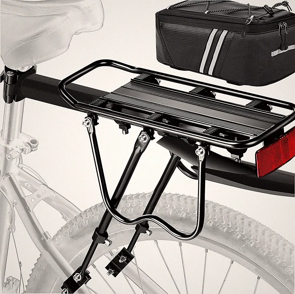 Rear Bike Rack,Bike Cargo Rack w/Fender & Large Size Reflective,Quick Release Mo