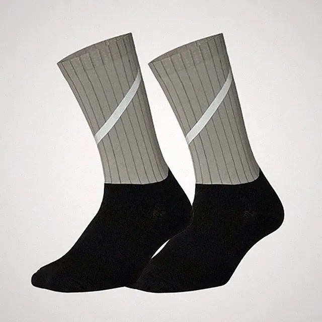 Reflective Road Cycling Socks Bicycle Bike Riding Sports Athletic Socks XC Grey