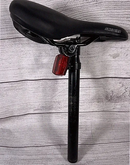 Schwinn Bicycle Seat Saddle With Seatpost 27.2mm Black Bike Saddle Reflector