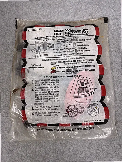 Spoke-A-Roo Vintage BIKE WHEEL REFLECTOR RED & CLEAR NOS Part # 32581