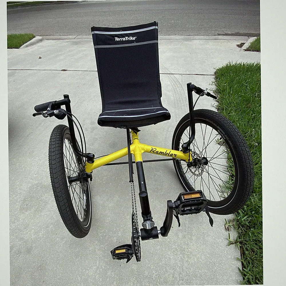 TerraTrike Rambler (Salted Grass) Recumbent Bike 24 inch Yellow/Black Disc Brake