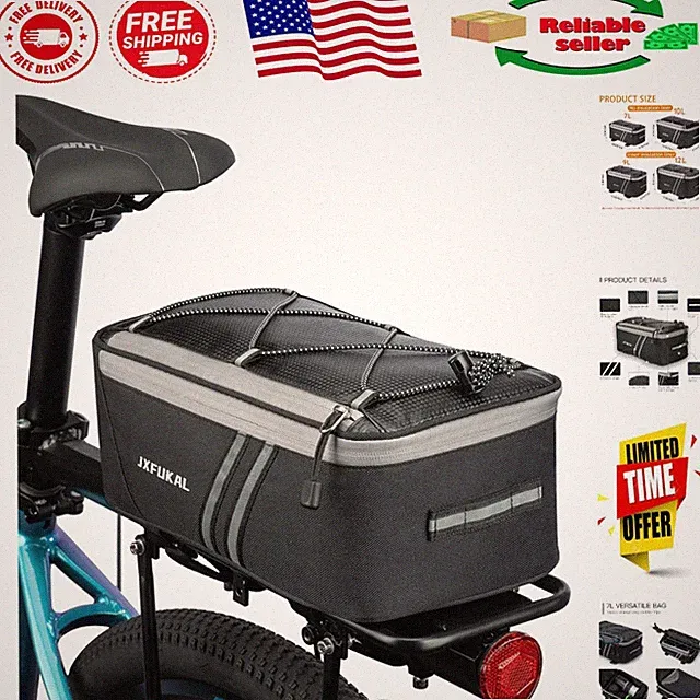 Versatile Waterproof Bicycle Pannier Bag with Reflectors - Ideal for Commuters