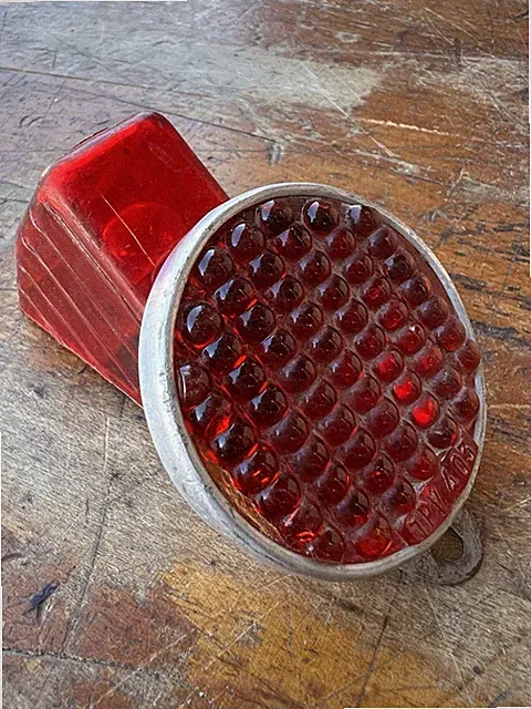 vintage Fender Mounted Bicycle Tail Light Reflector French Randonneur JOS Self