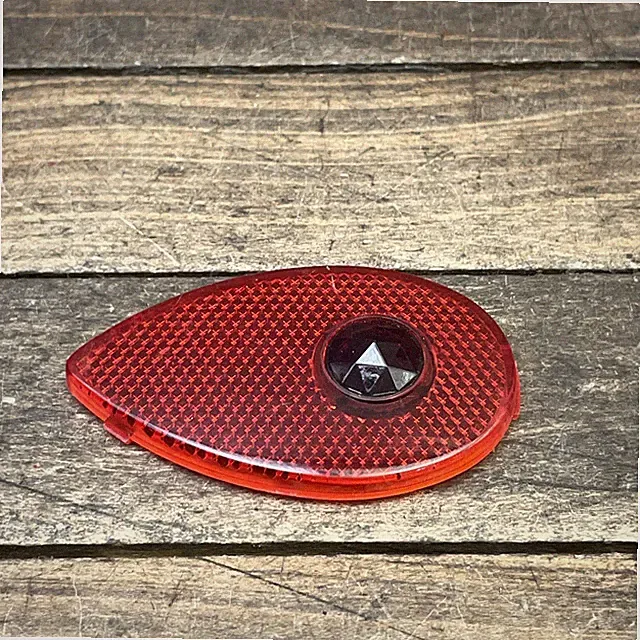 Vintage Teardrop Bicycle Rear Reflector Red Plastic Balloon Blue Dot Cruiser