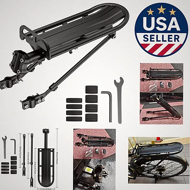 Weather-Resistant Aluminum Cargo Rack for Bikes - Quick Install & 55 lb Load