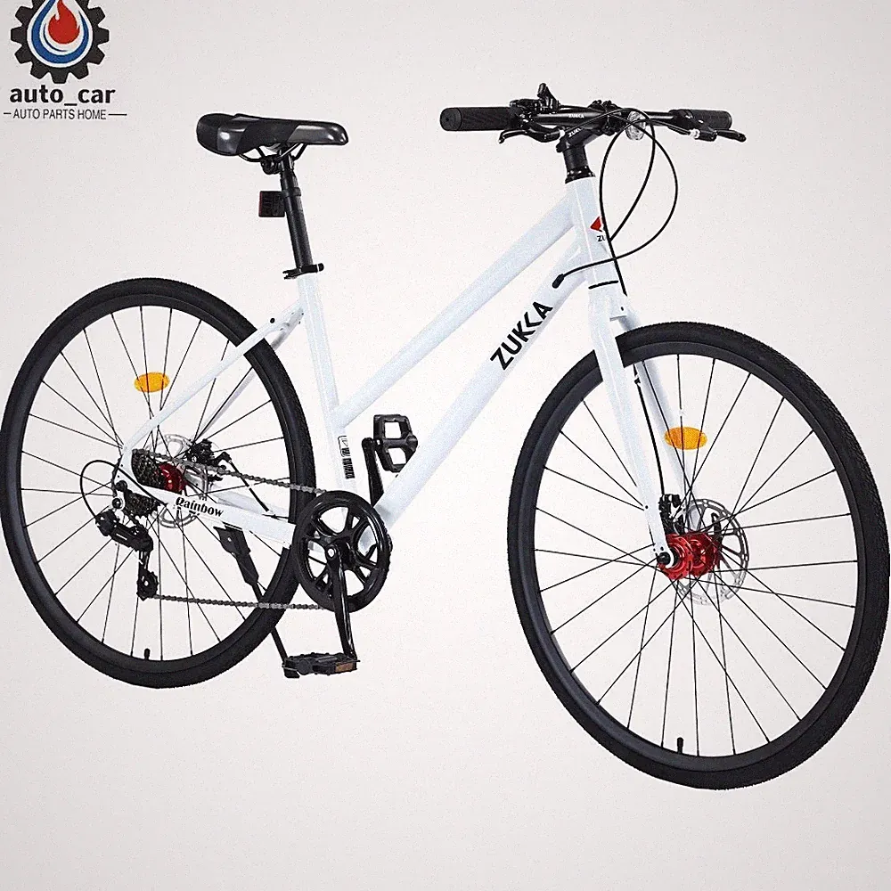 ZUKKA Shimano 7-Speed 700C Hybrid Bike for Men & Women,Disc Brakes,City Bicycle